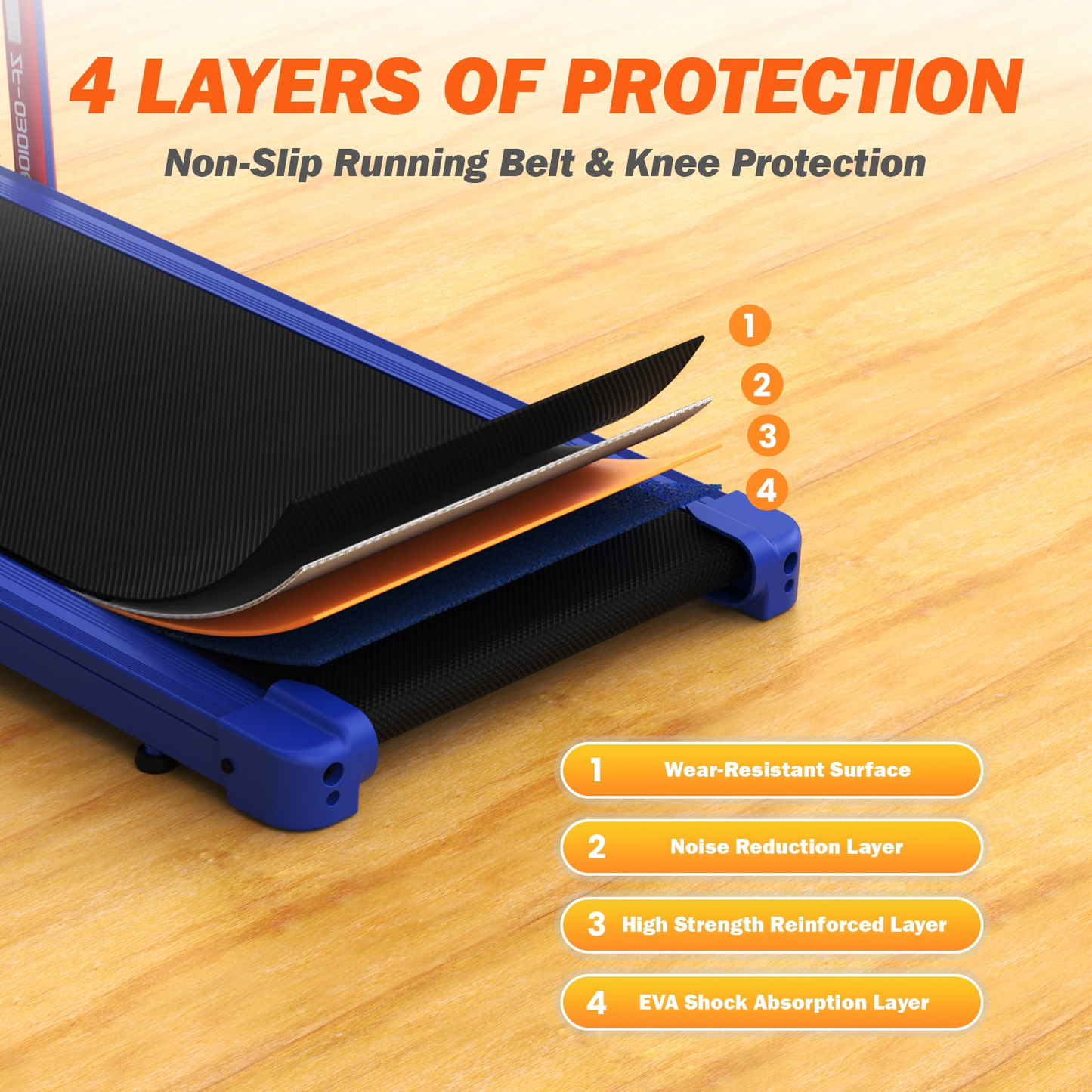 Yagud Walking Pad Treadmill with Handle Bar & 8° Incline