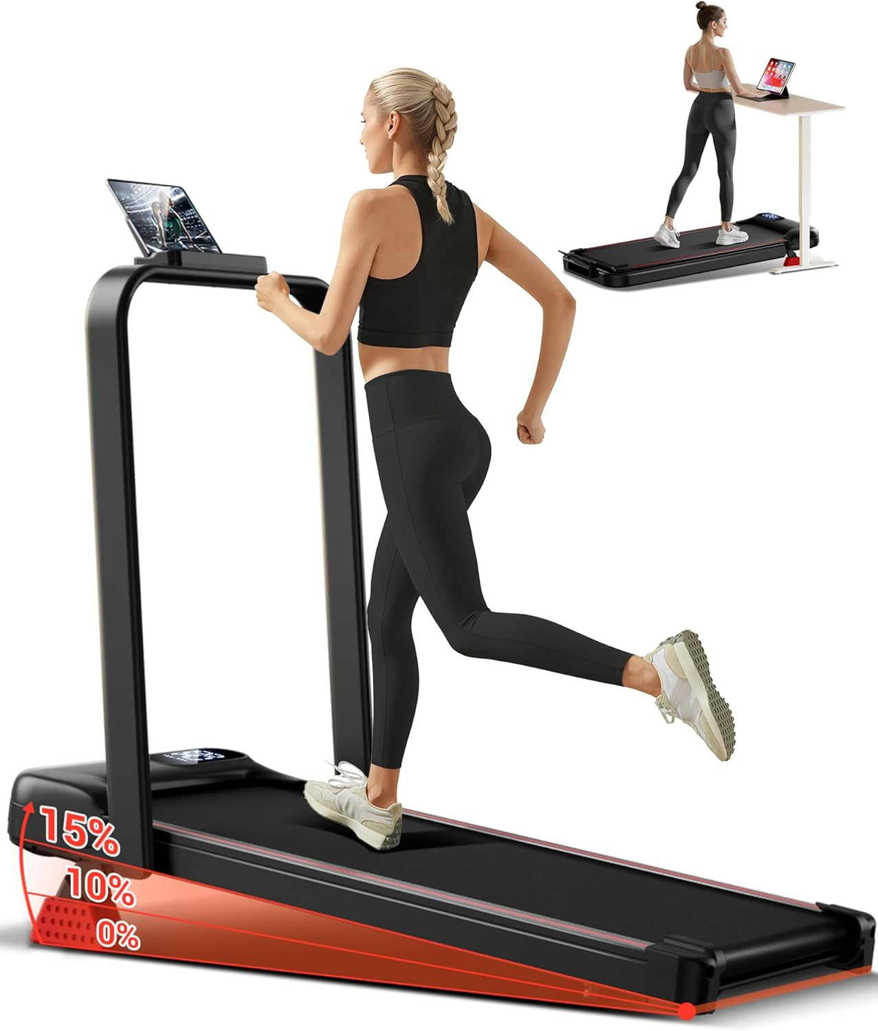 Ultra-Slim Folding Incline Treadmill – 2.5HP Silent Walking Pad