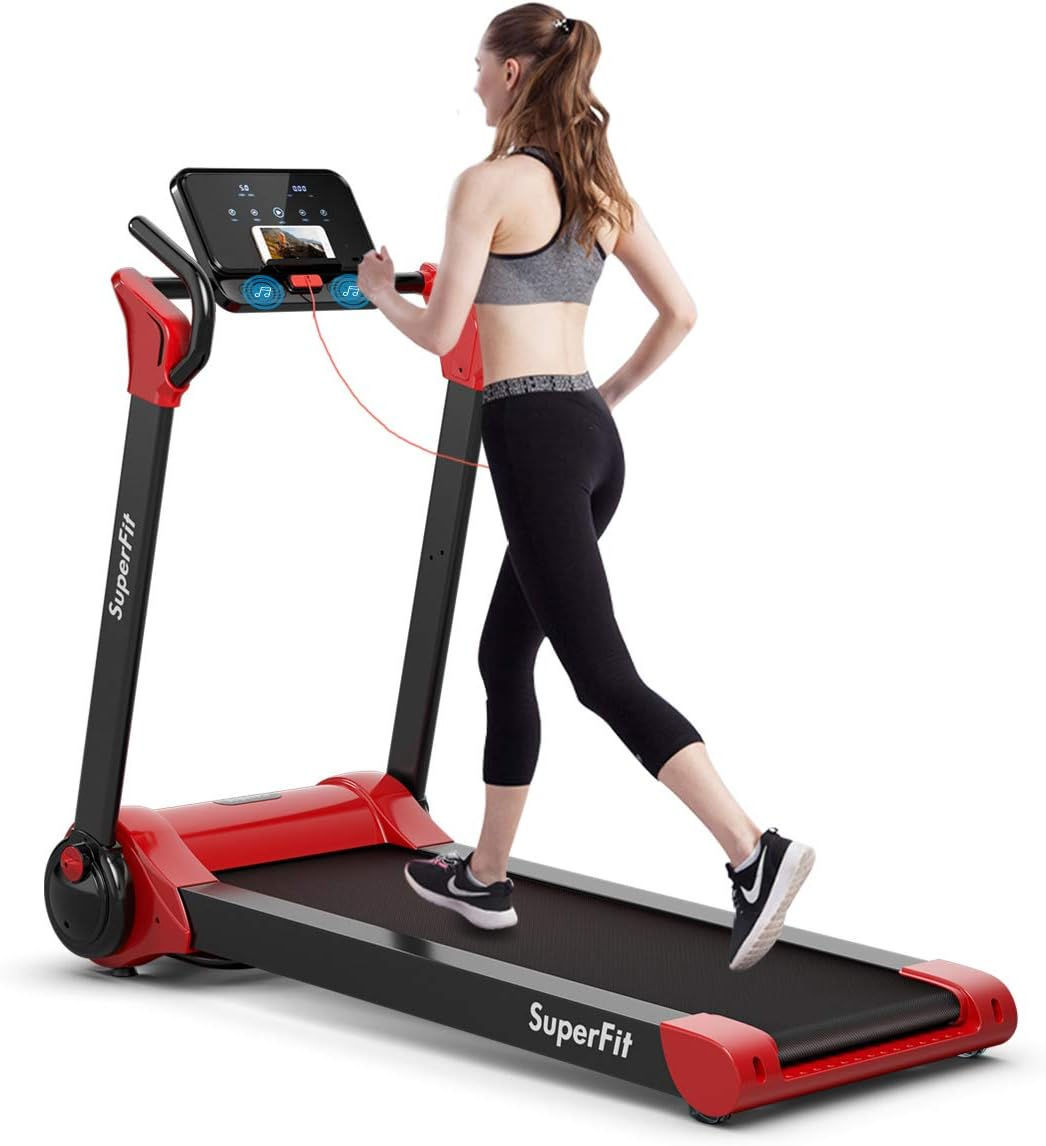 Compact Foldable Treadmill 2.25 HP with Touch LED Screen & Bluetooth Audio