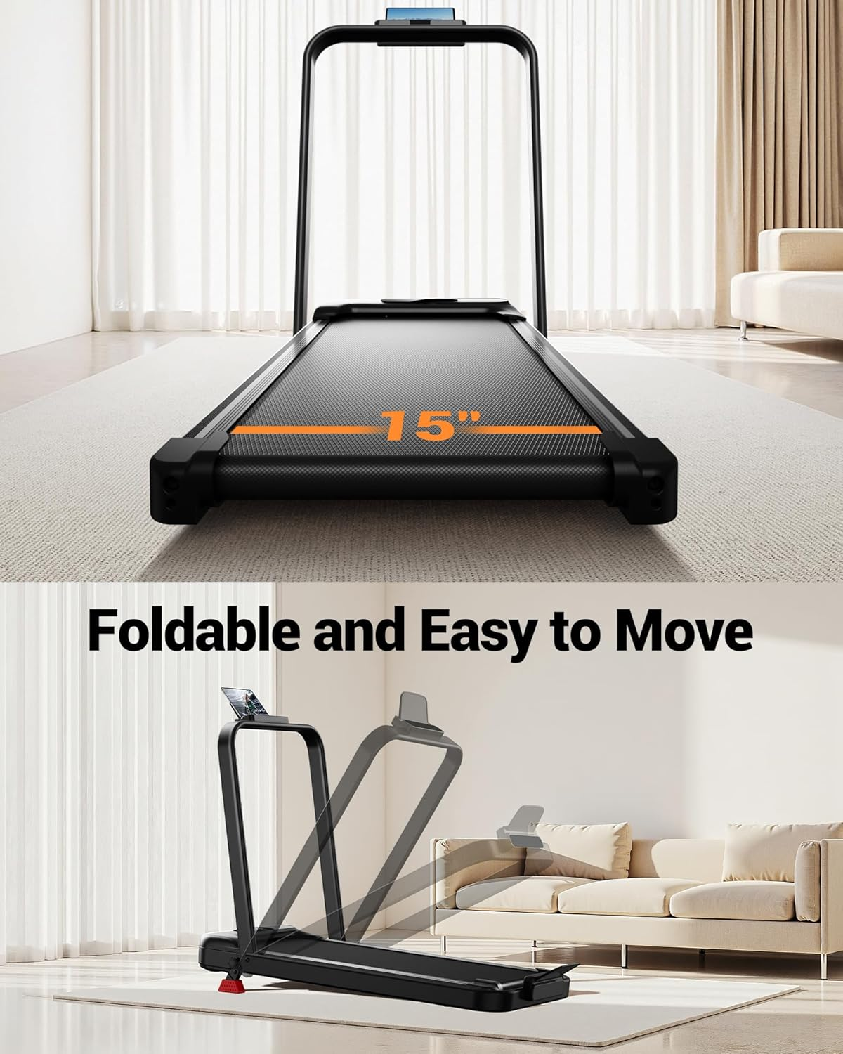 LONTEK 4-in-1 Folding Treadmill with 15% Incline
