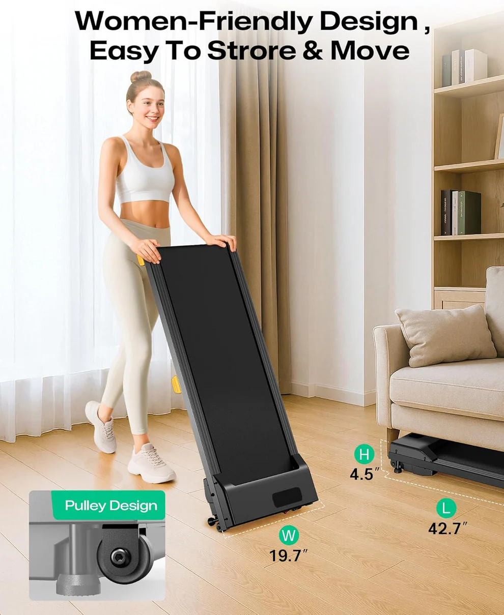 Incline Walking Pad – Under Desk Treadmill with 9% Manual Incline
