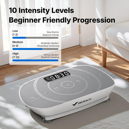 MERACH Curved Vibration Plate Exercise Machine with LED Display