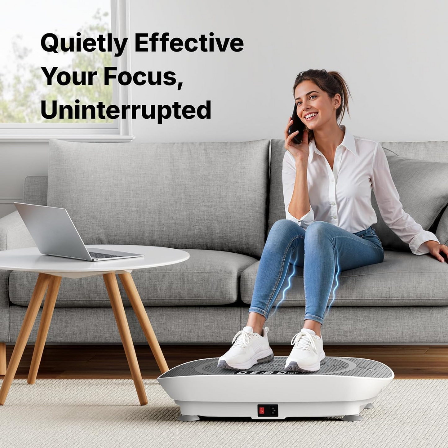 MERACH Curved Vibration Plate Exercise Machine with LED Display
