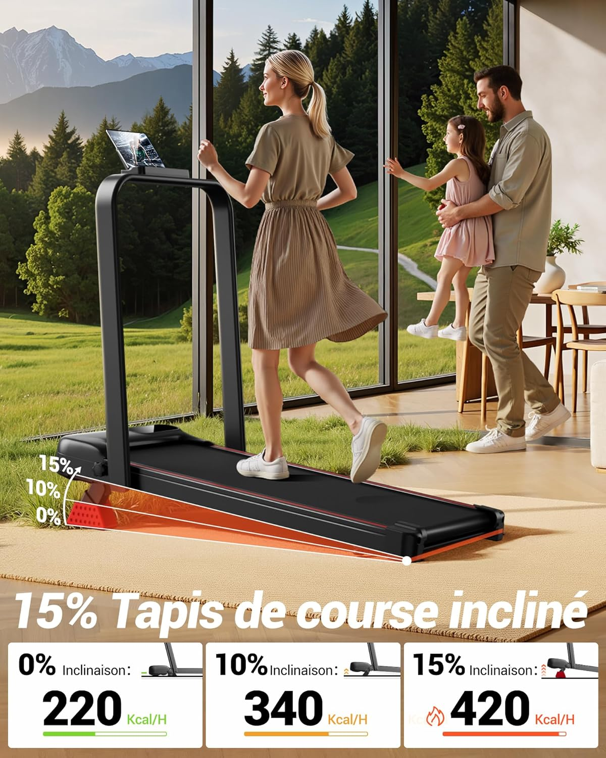 Ultra-Slim Folding Incline Treadmill – 2.5HP Silent Walking Pad